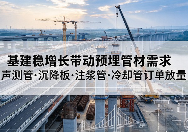 文圣基建稳增长带动预埋监测管材需求，声测管、沉降板、注浆管订单持续放量